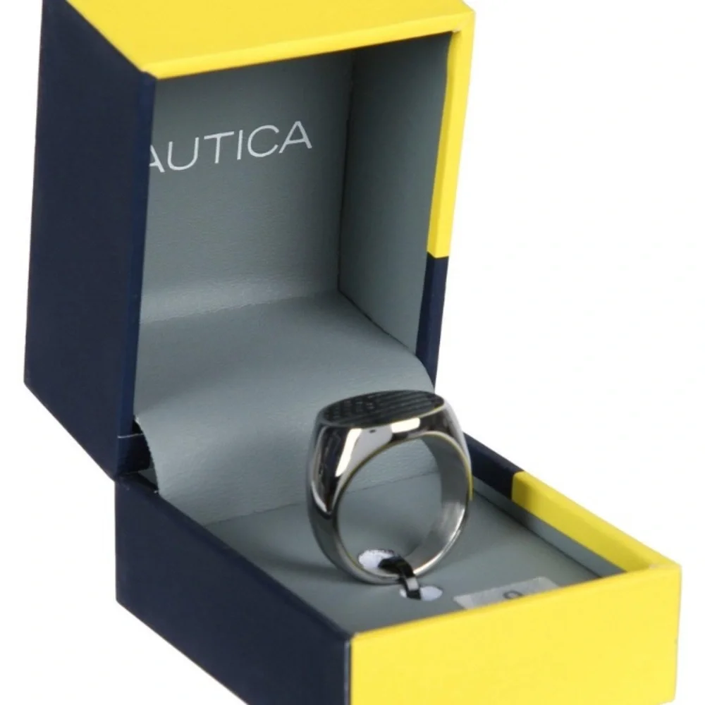 New NAUTICA Men’s Stainless Steel Americana   Men's Ring